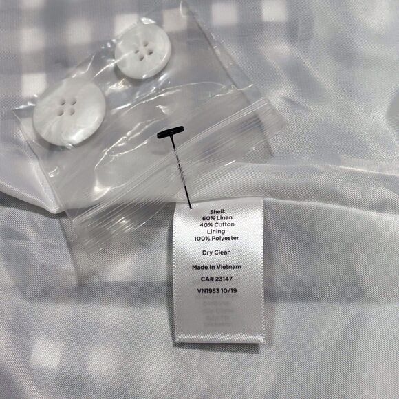 Talbots Classic Linen Blazer Gingham Black & White Single Breasted Size 12 NWOT - Picture 13 of 13